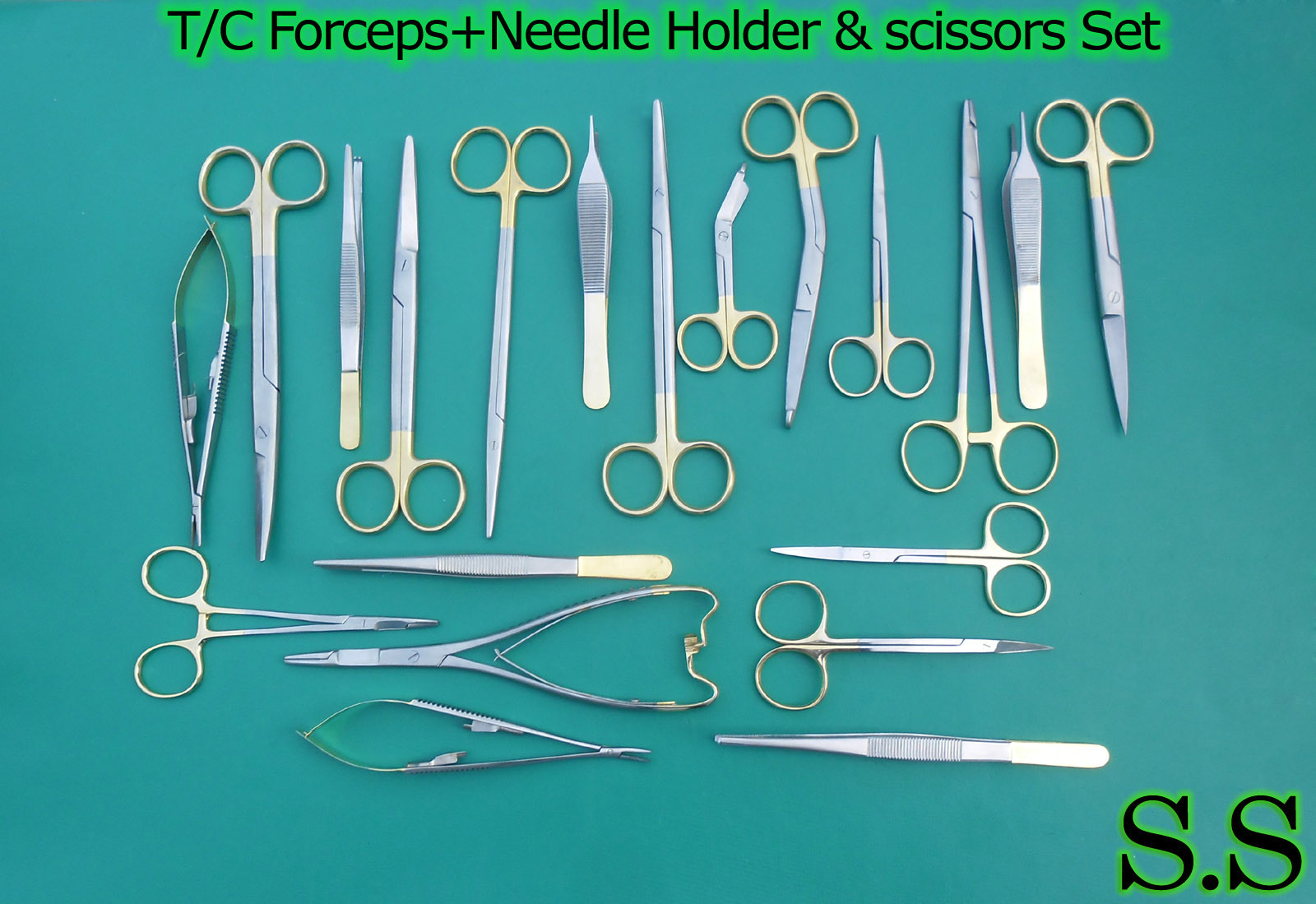 20 Pieces T/C Forceps+Needle Holder & Scissors Set DS-986