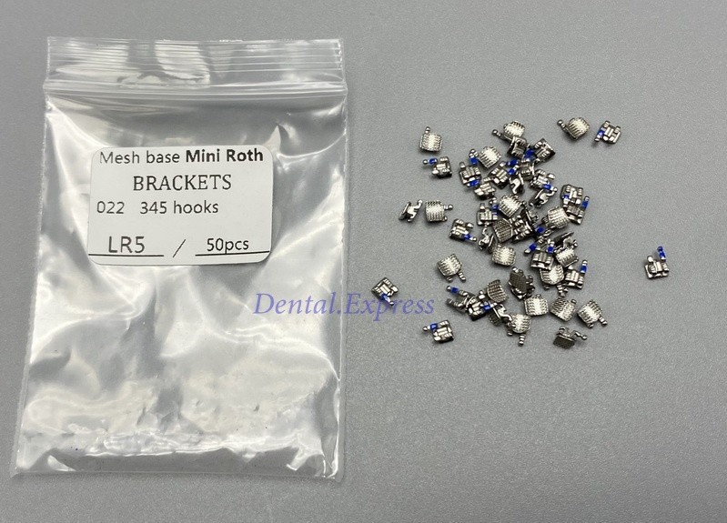 100PCS Dental Orthodontic Brackets Metal Braces Mini Roth Slot 022 345 hooks