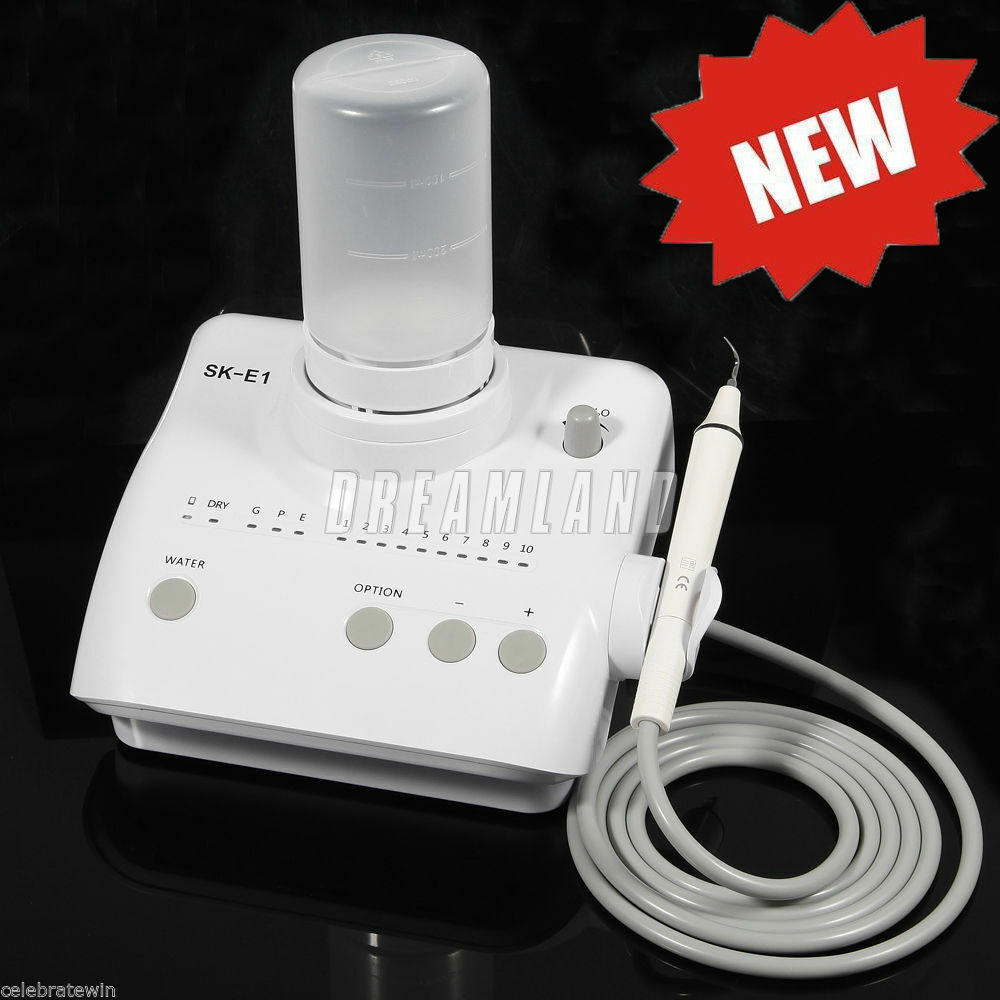SK-E1 Dental Ultrasonic Scaler W/Handpiece Tips + 2 Bottles Fit Woodpecker EMS