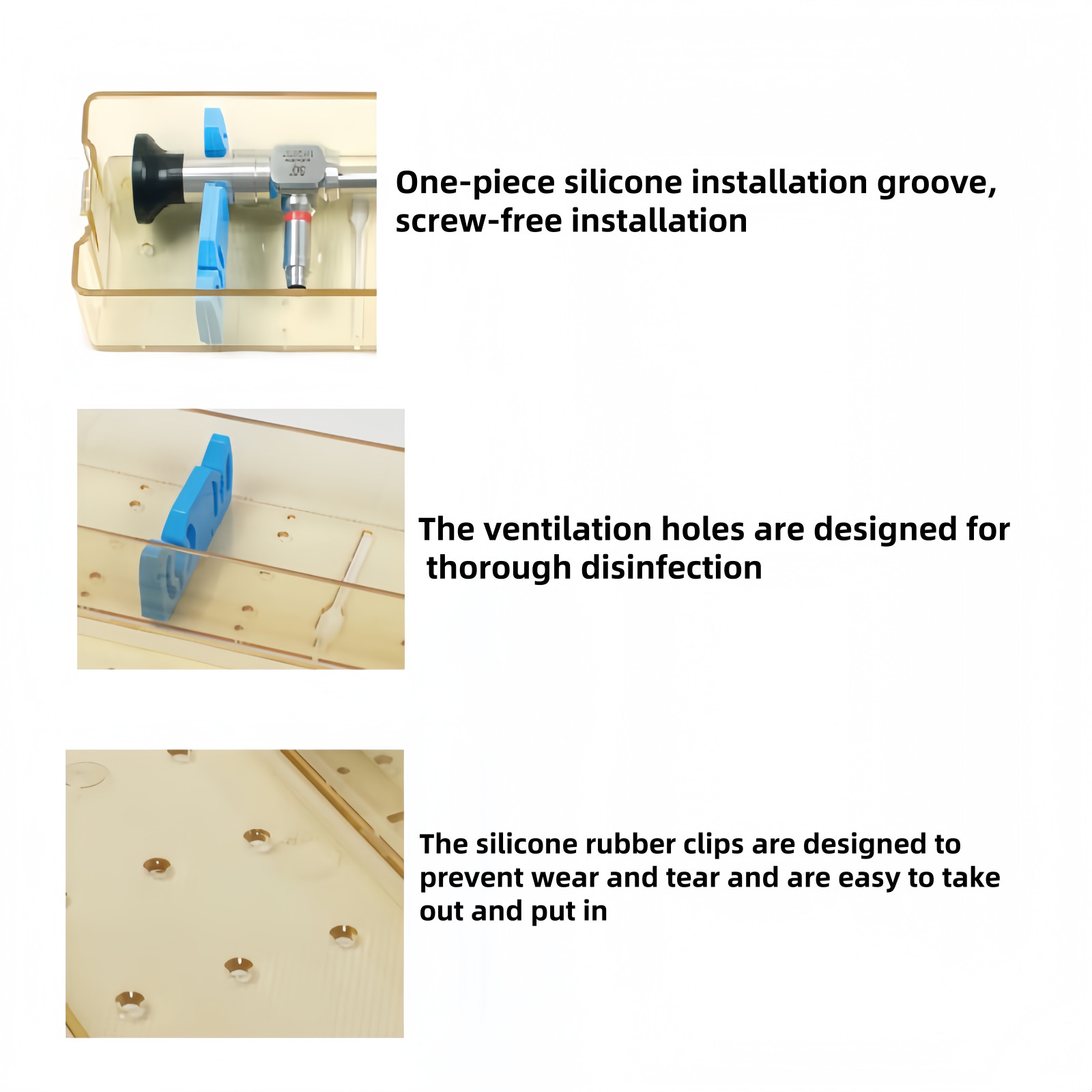 PPSU Medical Endoscope Autoclave Case Sterilization Tray Disinfection Box S/M US