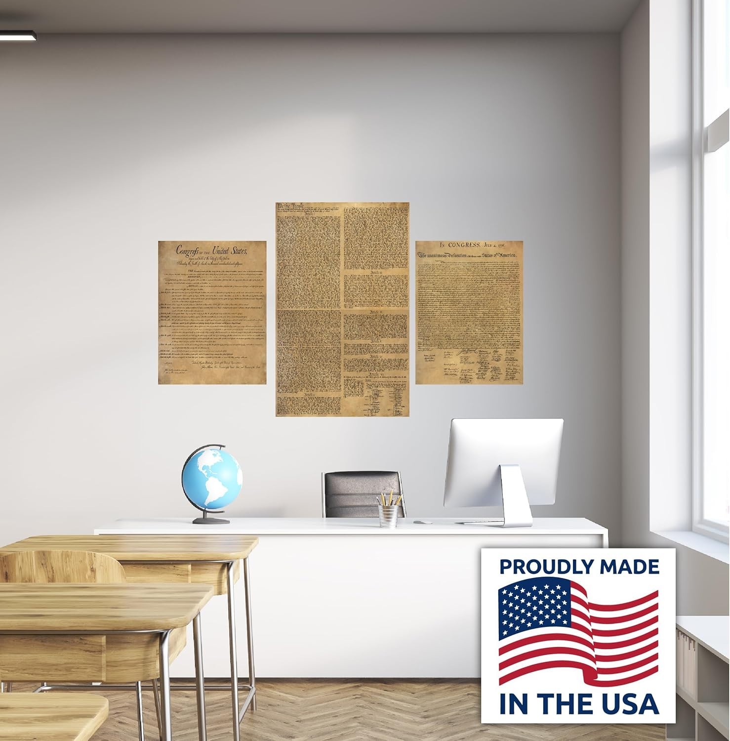 American Founding documents Laminated 3 pack: Constitution, Declaration of I…