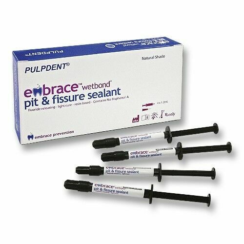 PulpDent Wetbond Pit & Fissure Sealant (Off White) 20x 1.2 mL Syringe + 100 Tips