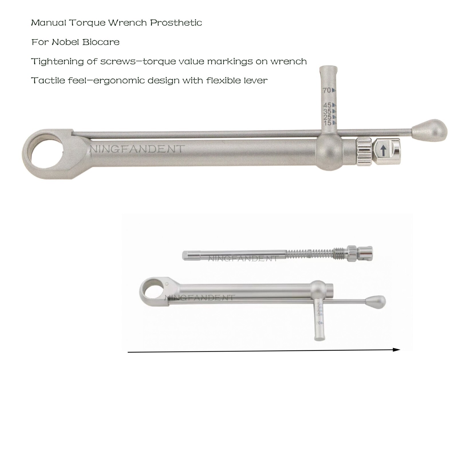 Implant Driver Nobel Hand/Latch Manual Screwdriver 7/8mm Adapter Dental Wrench
