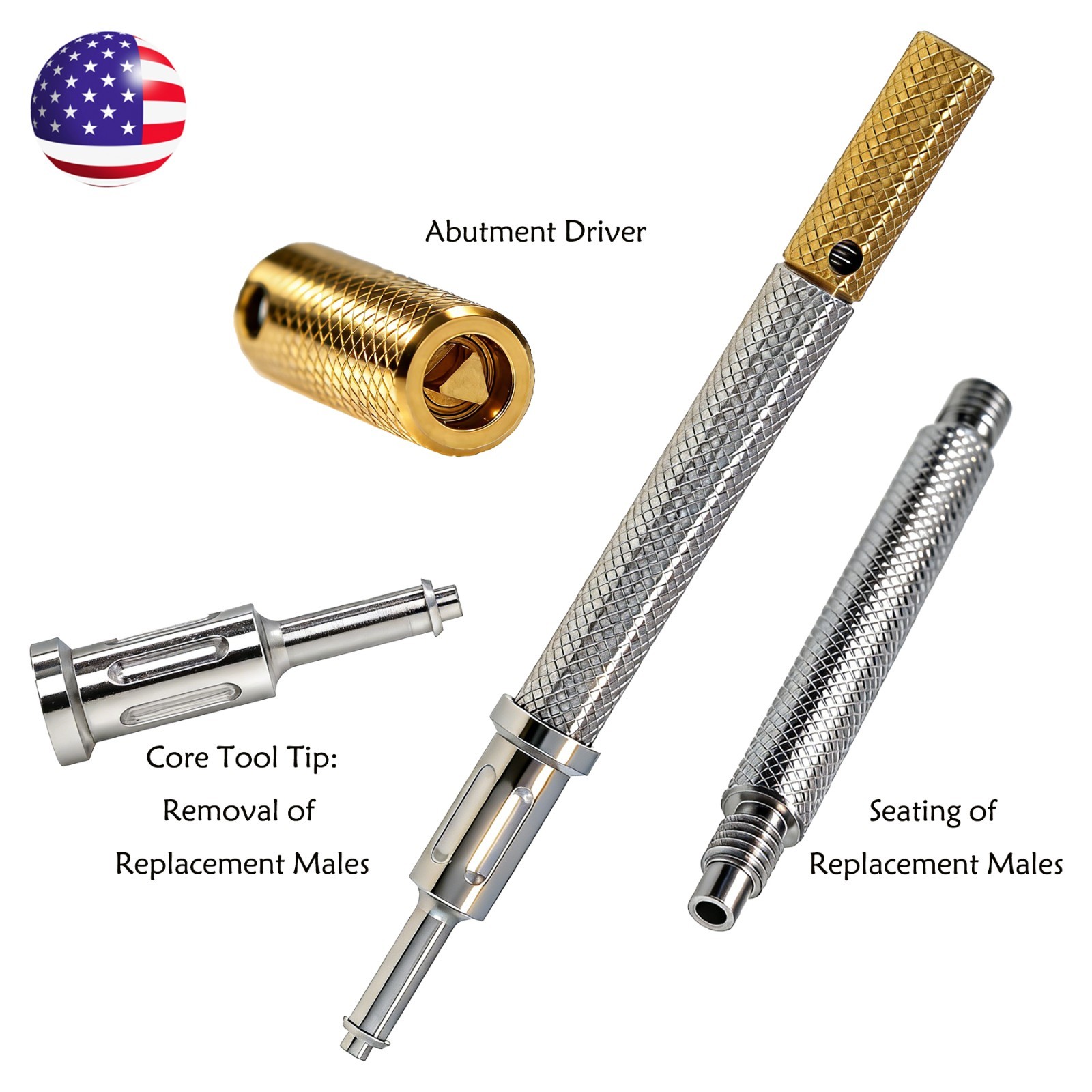 Dental Zimmer Tapered Screw-Vent Locator Abutments TSV Ø3.5/4.5mm Retention Caps