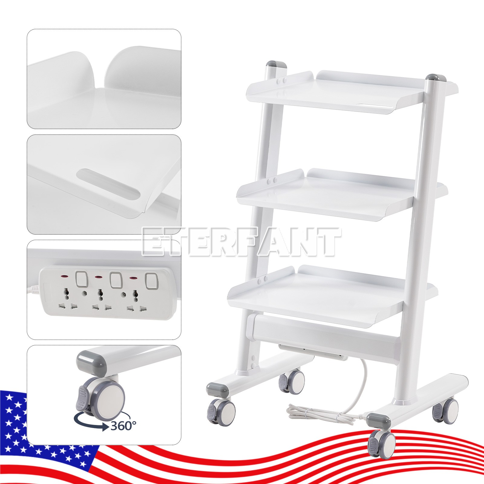 Dental Medical Mobile Folding Chair Air Turbine Set Blue/Rolling Trolley Cart