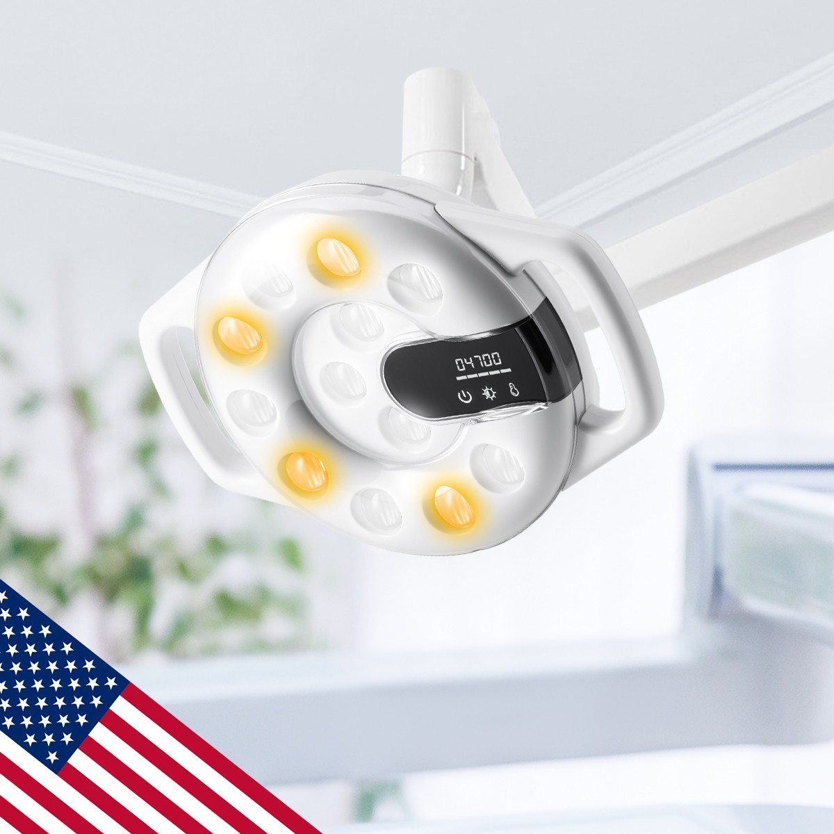 Dental LED Lamp Oral Light Yellow+White For Unit Chair Induction Sensor