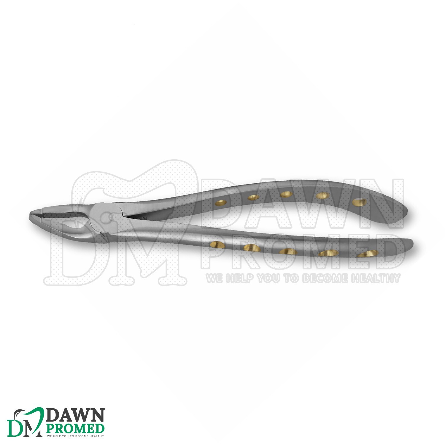 Dental Extracting Forceps #F1 Gold Hollow Python Grip Handle German Grade