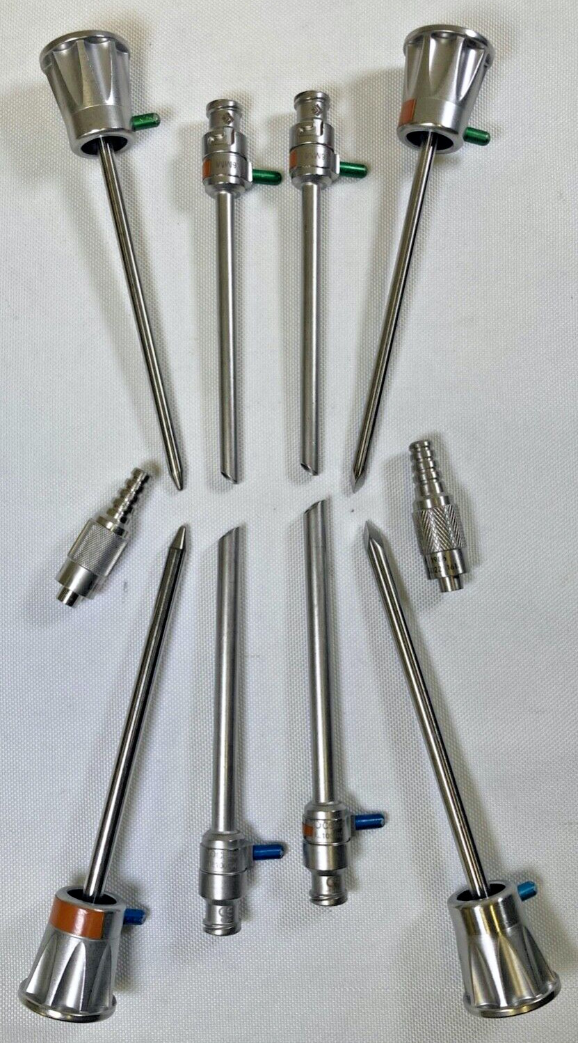 Set of 10 Conmed Linvatec 4.6mm & 5.8mm Operative Arthroscopic Cannulas