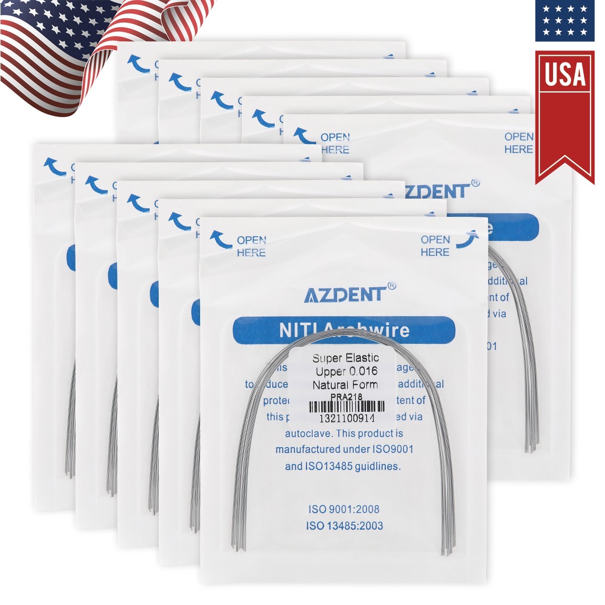 AZDENT Dental Orthodontic Round Arch Wire Oval Form Oval Round Stainless Steel