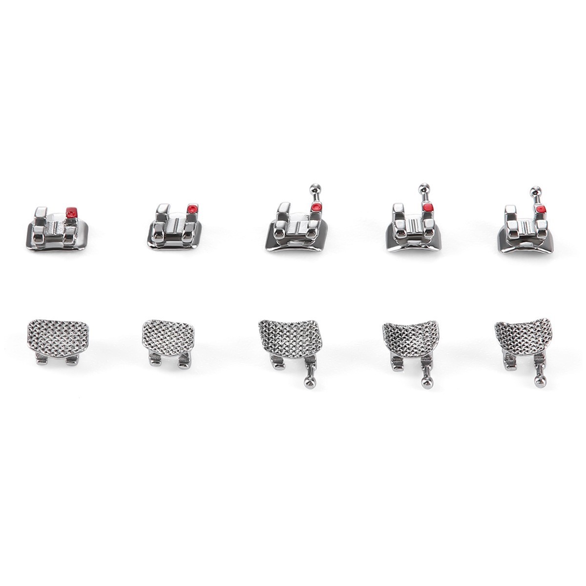Dental Ortho Stainless Brackets Braces Mesh Base Mini Roth MBT 022 018 Hooks
