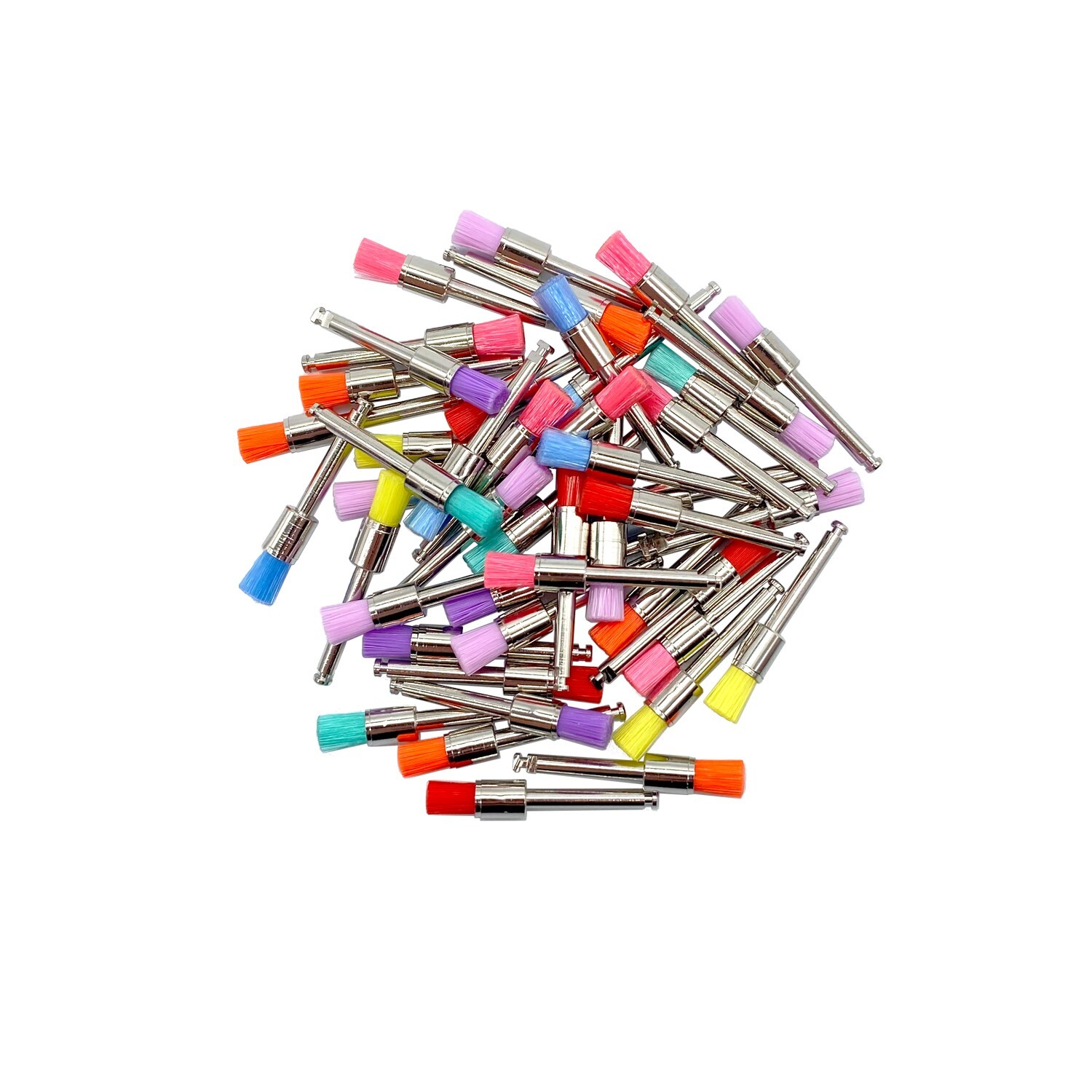 100 Pcs Dental Nylon Polishing Flat Latch Polisher Prophy Brush Disposable