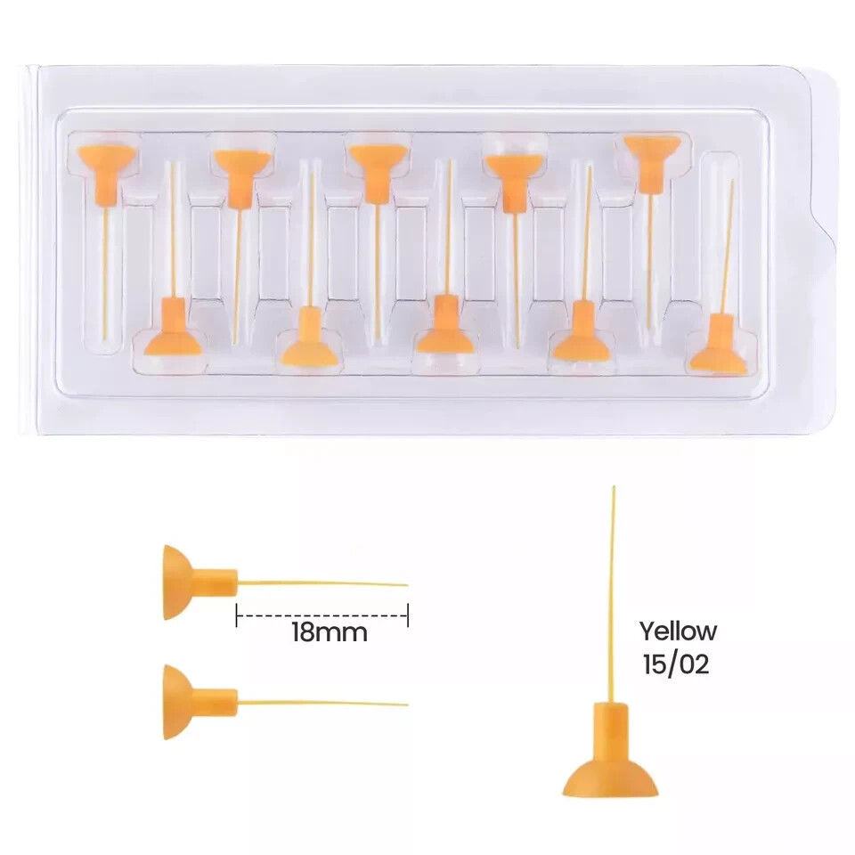 20Pcs Dental Yellow Small Sonic Irrigator Tips Endo Activator Tips for Root Can