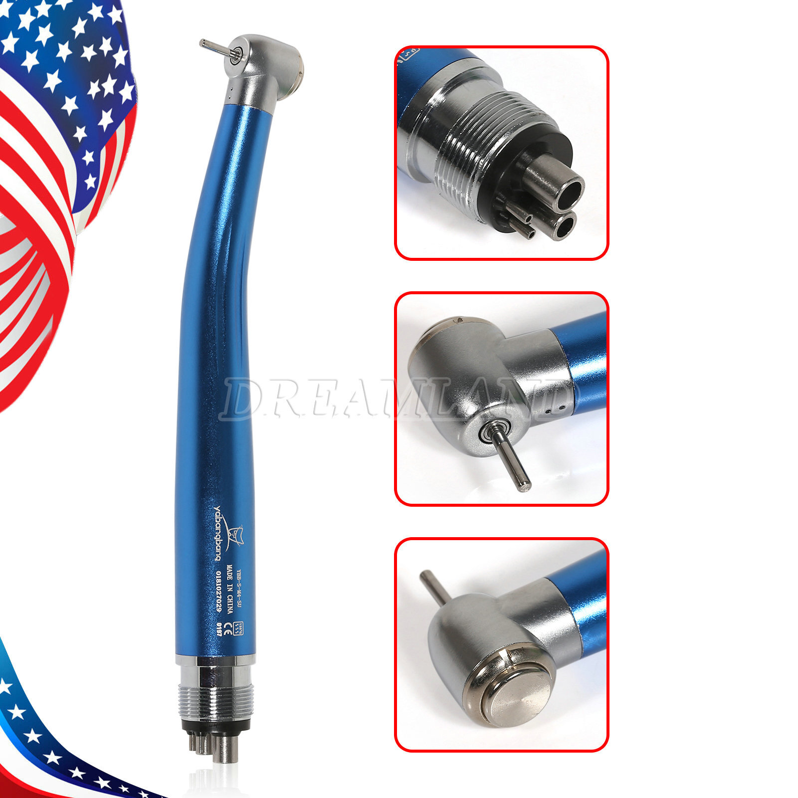 Yabangbang Dental LED E-generator Fiber Optic/High Speed Handpiece Turbine 4Hole