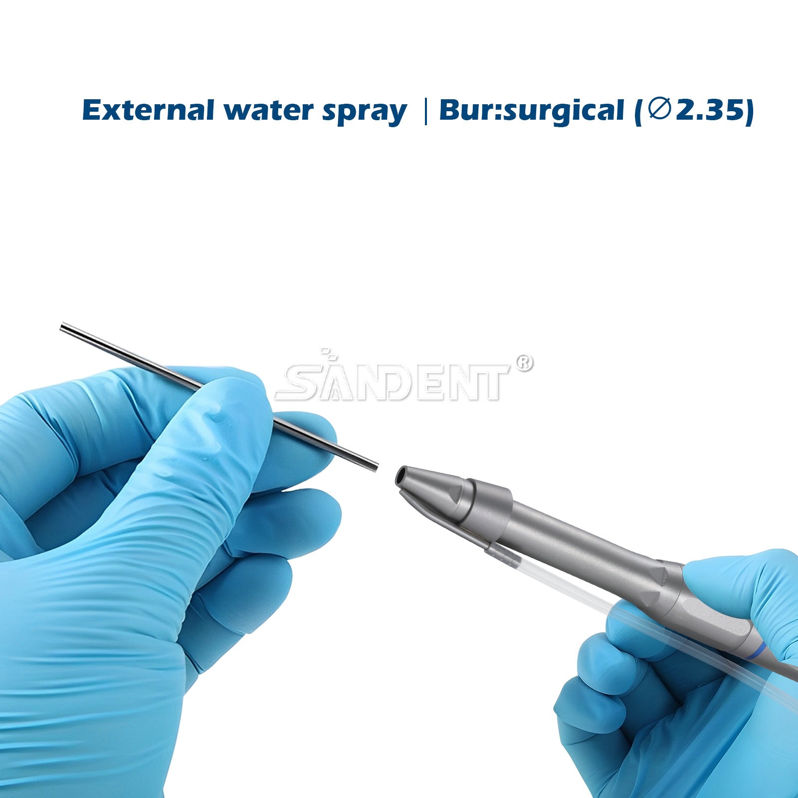 SANDENT Surgical Straight Handpiece 1:1 Micro Surgery external Water Spray