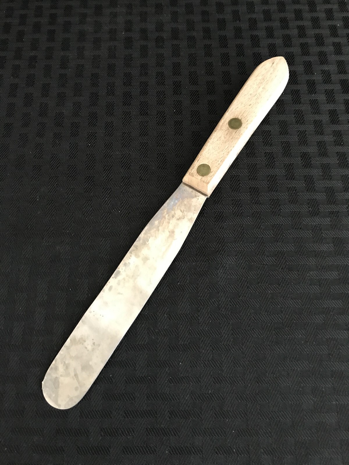 Lab Stainless Steel Spatula w/ Wood Handle 10-1/2” L x 1-1/8″ W with 6” Blade