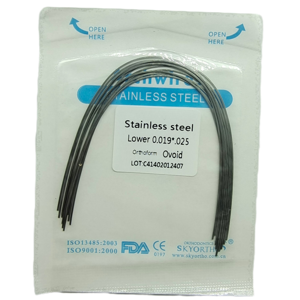 Los alambres de ortodoncia dental rectangular oval arco de acero inoxidable
