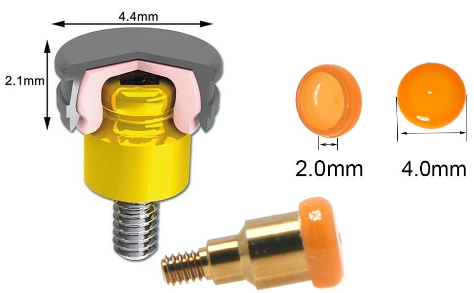 8Pcs US Dental Overdenture Male Cap ZEST Locator Syste Implant Retention Inserts