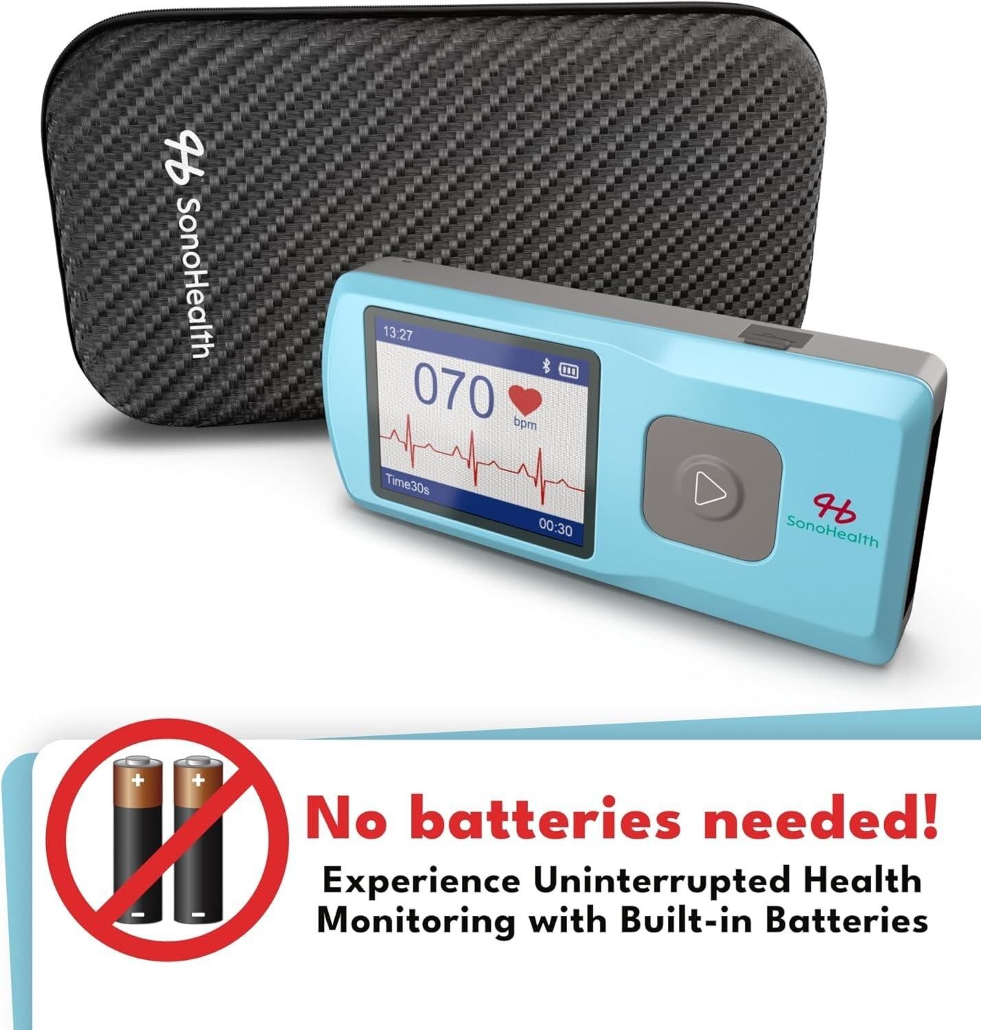 EKG Monitor: Capture Heart ECG Metrics On-The-Go | Standalone with Vibrant LCD