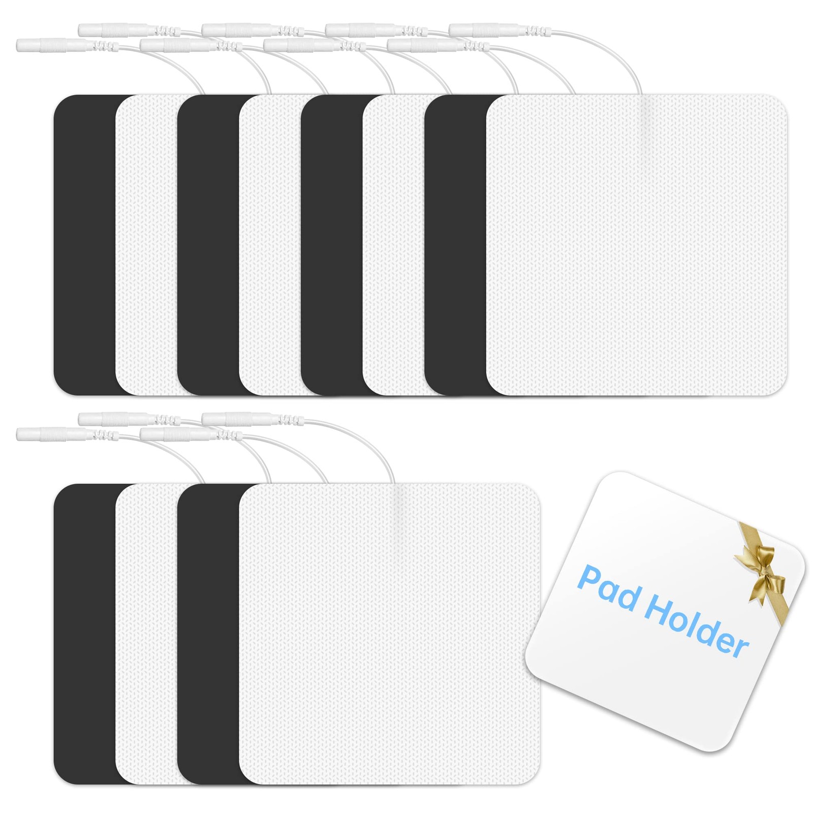 Amzworld Extra Large Tens Unit Replacement Pads 4 X 4 12 Pcs Pad Holder