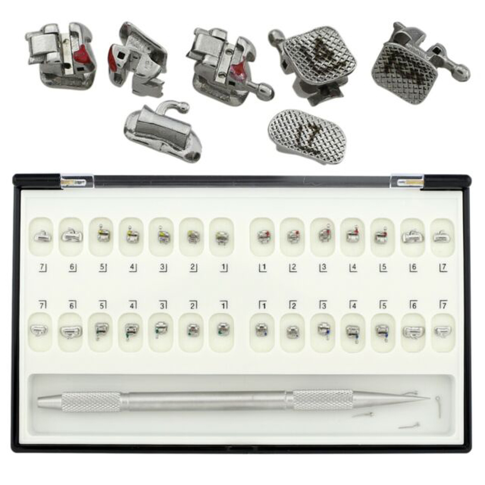 Dental Orthodontic Metal Self-ligating Ceramic Clear Crystal Brackets Braces ALL