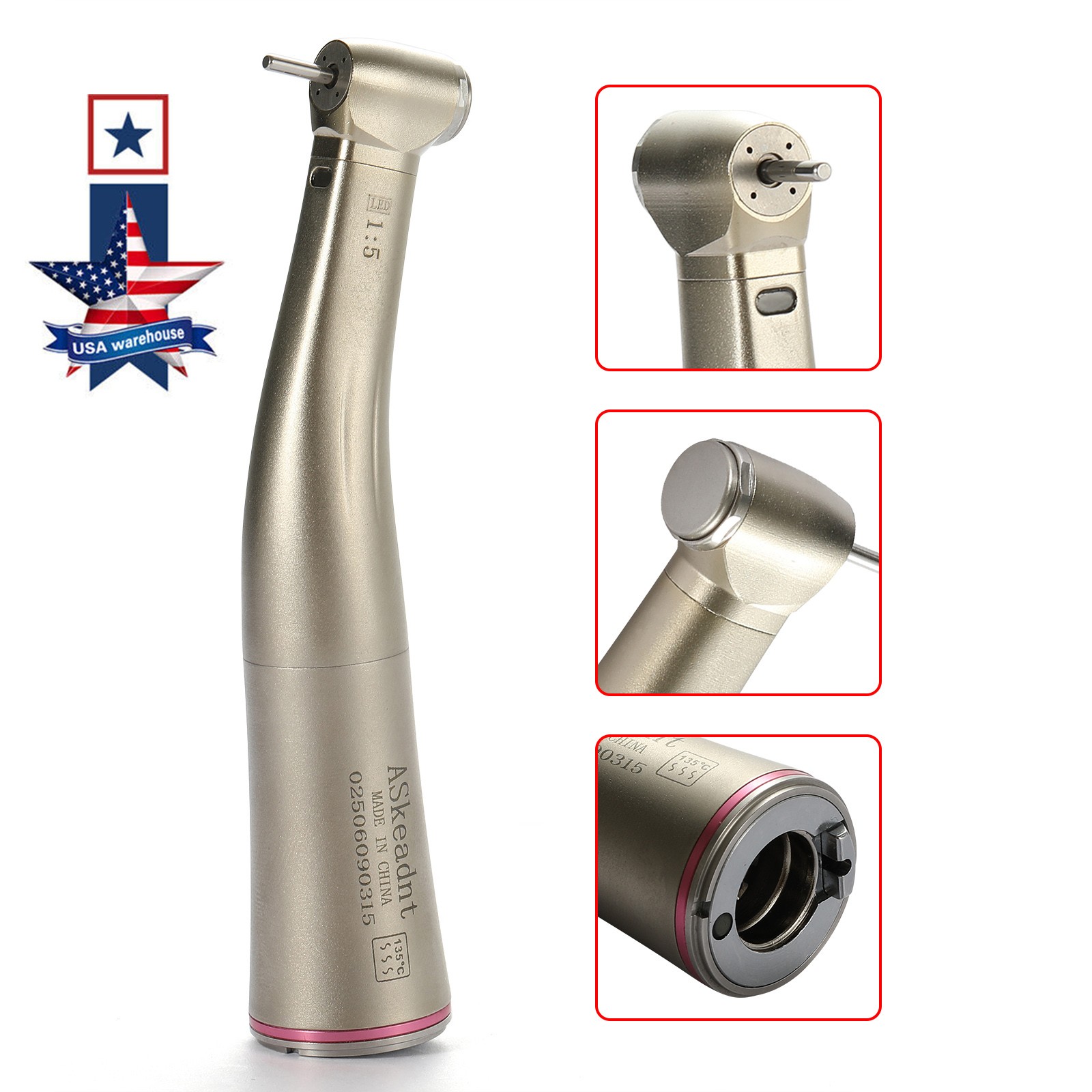 1-10 Dental Handpiece Spare Part 1:5 Cartridge for Mini Head LED Contra Angle