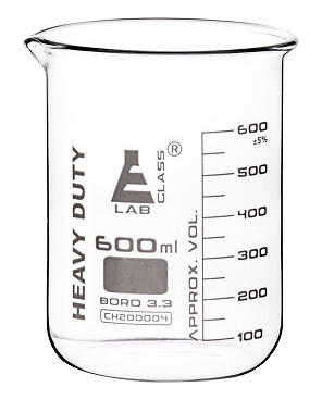 Heavy Duty Beaker, 600ml – 5mm Thick Walls – Borosilicate 3.3 Glass – Eisco Labs
