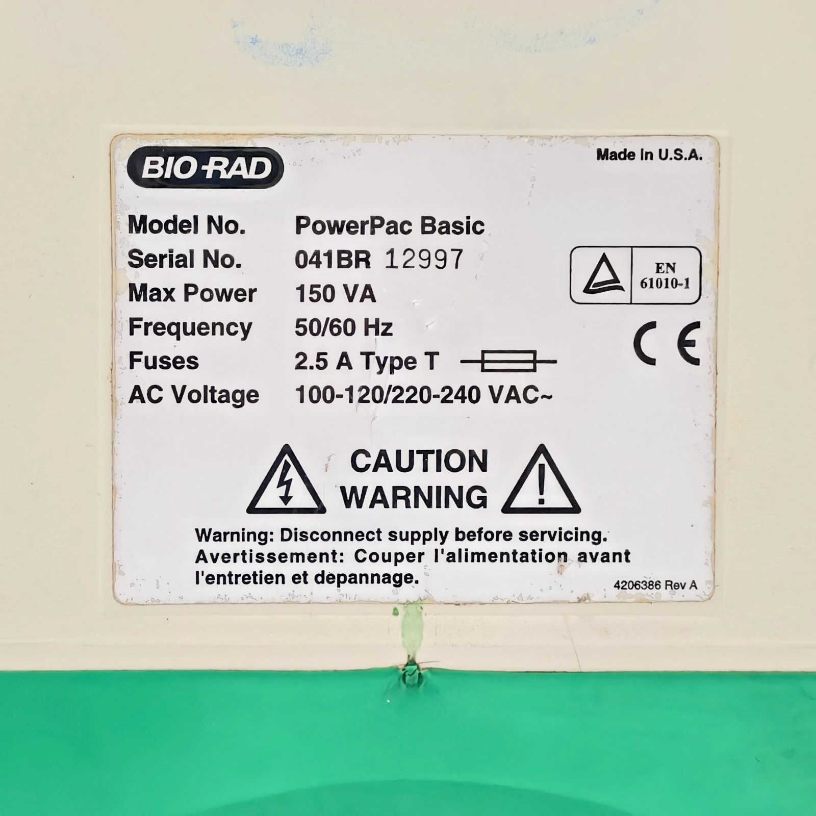 Bio-Rad PowerPac Basic Power Supply Electrophoresis 300V 400mA 75W TESTED