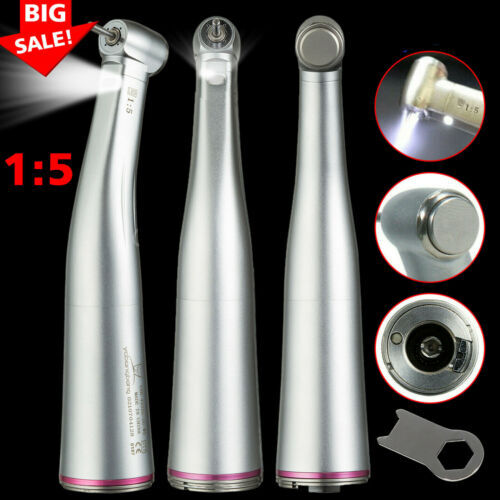1:5 Contra Angle Handpiece 4 Spray LED Fiber Optic/Without LED Dental