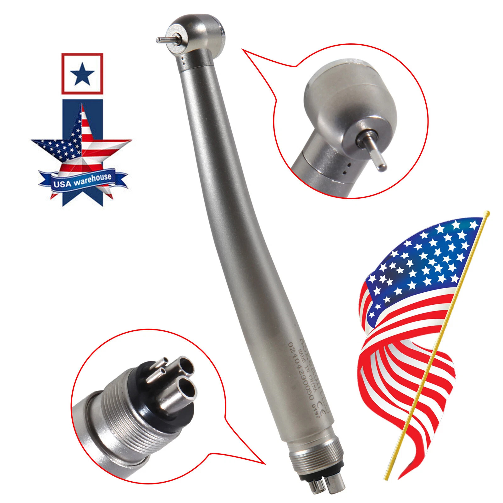 10PCS SEASKY NSK Style Dental High Speed Handpiece Push Button Type 4Hole Spray