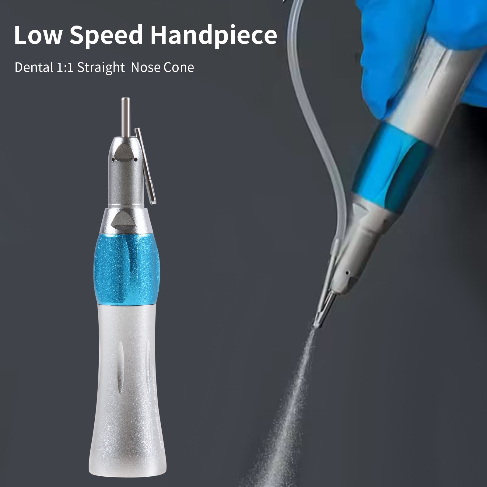 Dental Surgical Straight Handpiece 1:1 Nose Cone External Irrigation Pipe SA