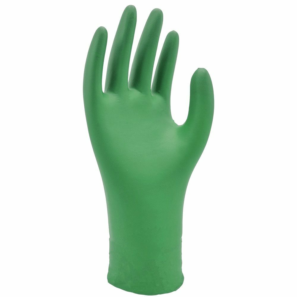 Showa 6110PF Biodegradable PF 4 Mil Green Nitrile Gloves, 1000/Case, S-2XL