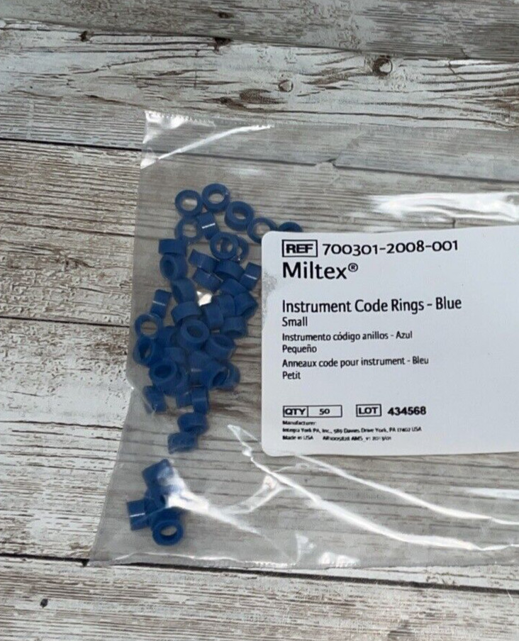 250Pcs Dental Silicone Instrument Code Rings BLUE, SMALL, Instrument Circles