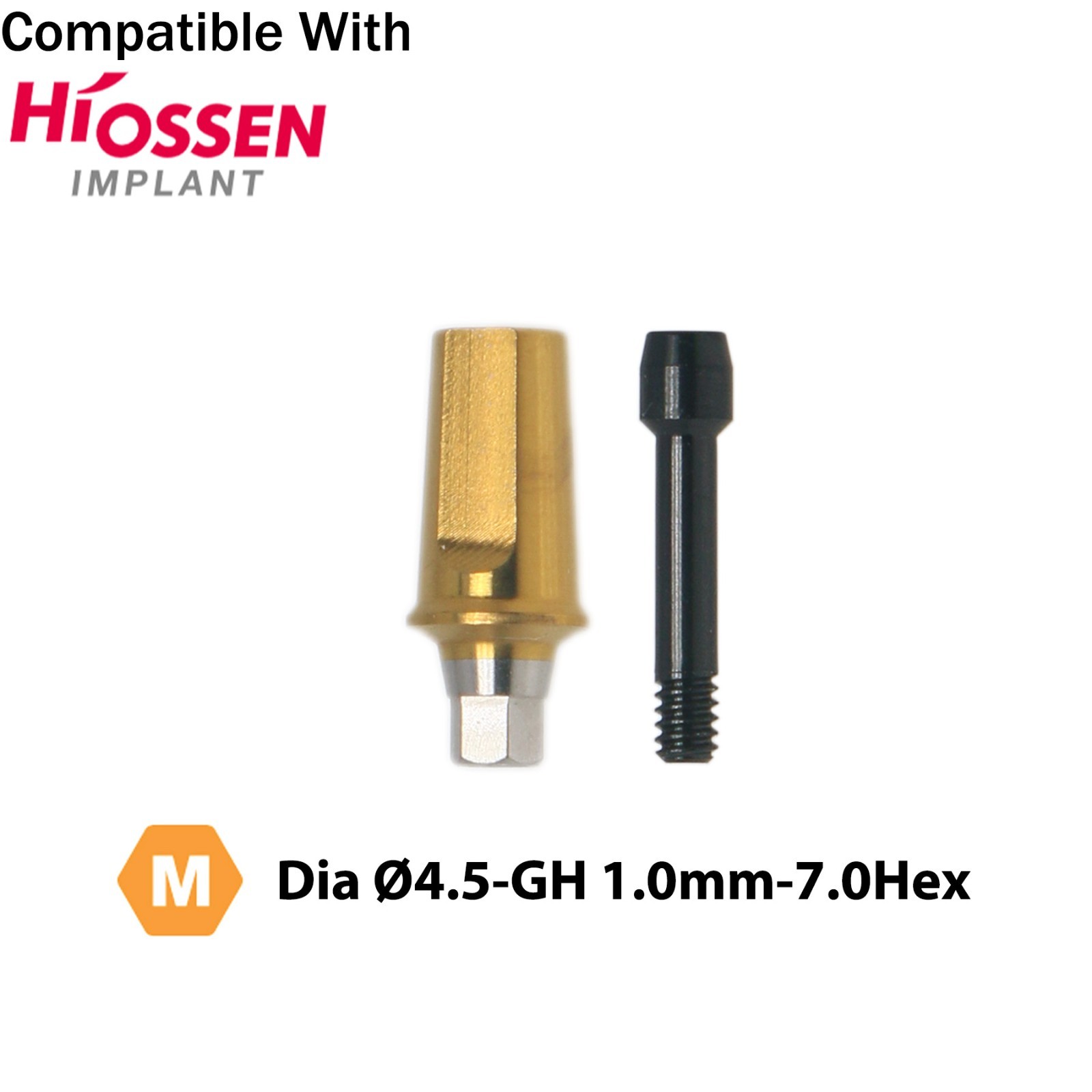 Titanium Mini Straight Transfer Abutment with Screw For Hiossen Osstem Ø4.5mm