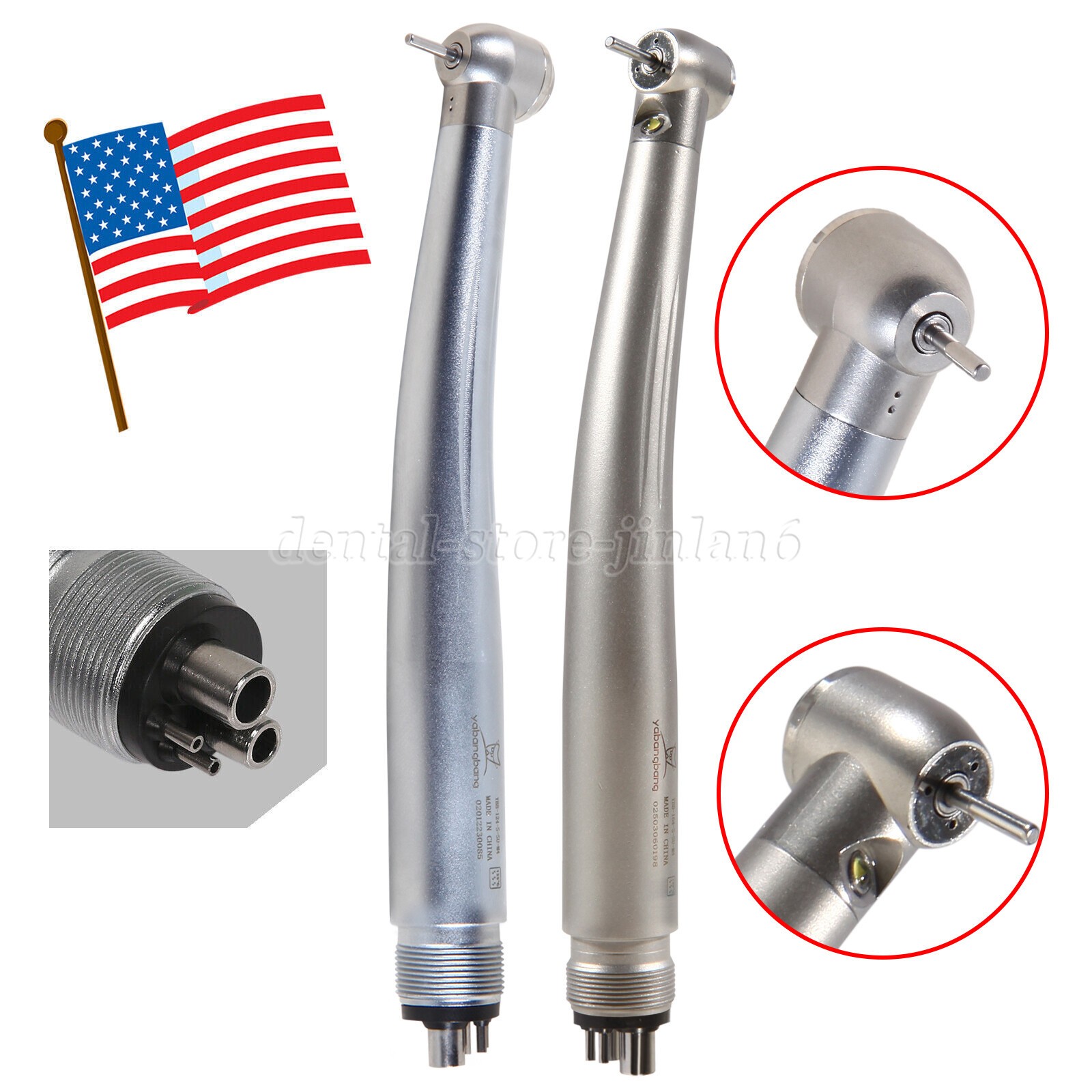1-5*Dental E-generator LED /Without LED High Speed Handpiece Standard Head 4Hole