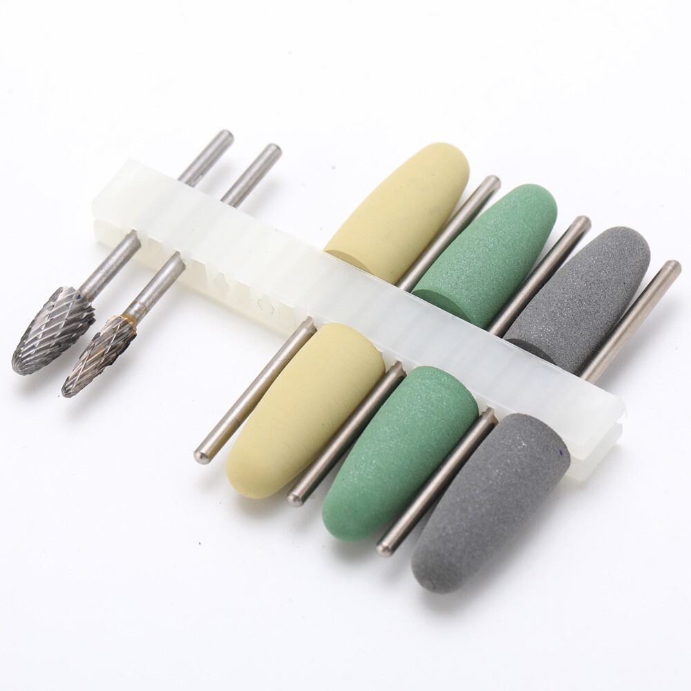 5Sets/40Pcs Dental Lab Silicone Rubber Rotary Tungsten Polishing Burs Set 2.35mm