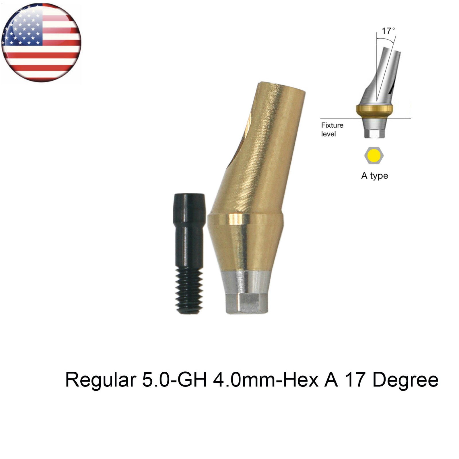 Regular 17°Angulated Angled Anatomic Abutment Osstem Hiossen Implants Ø4.5/5.0mm