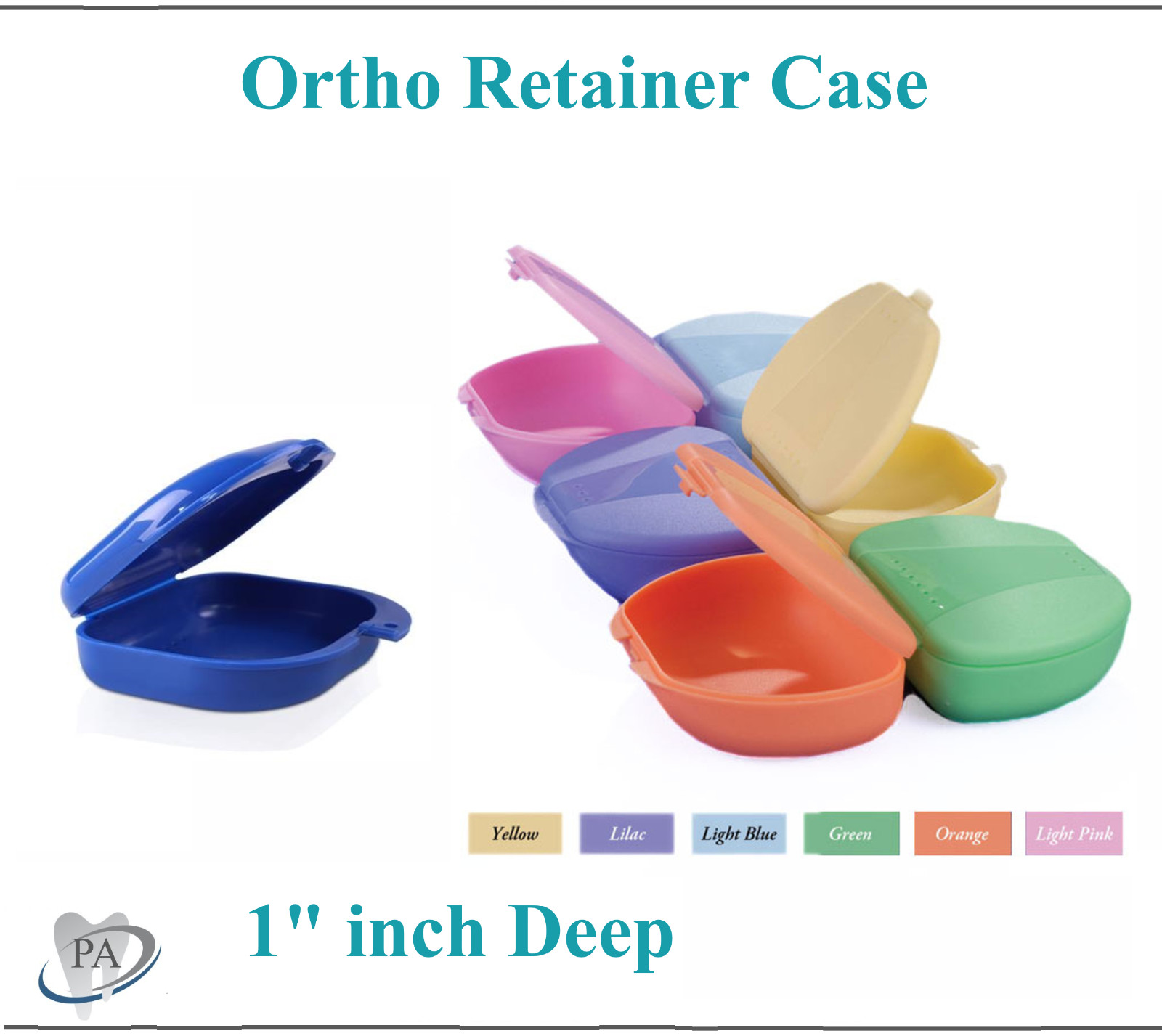 Dental Retainer Case Ortho Appliance Box, Patient Stickers, 1″Deep, Upto 100/Cs