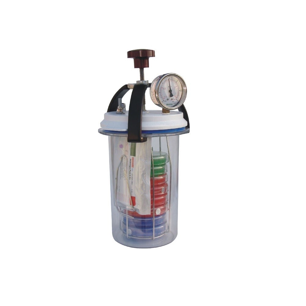 Anaerobic Culture Jar 3.5 Liters (With Vacuum cum Pressure Gauge)