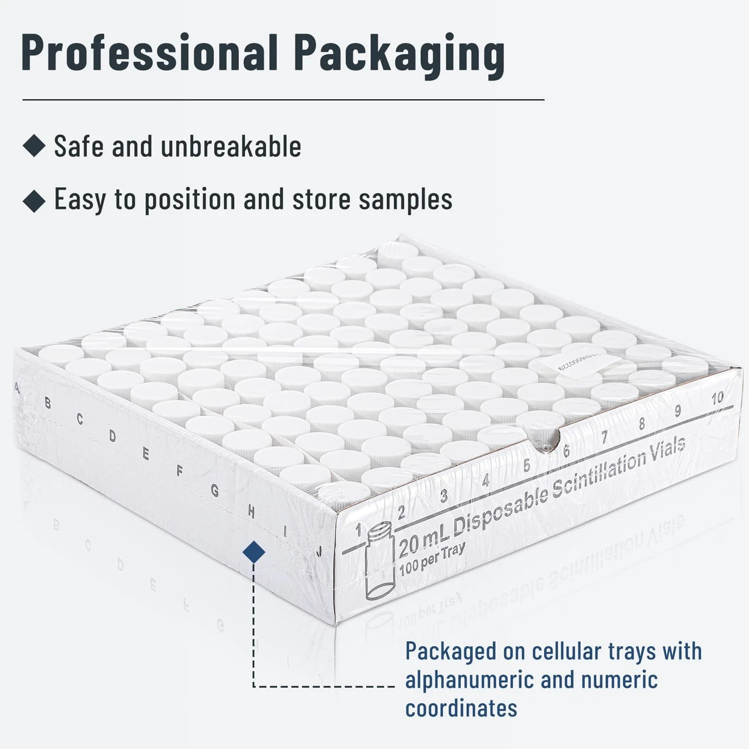 500PCS 20ml Disposable Scintillation Glass Vials Sealed W/lids