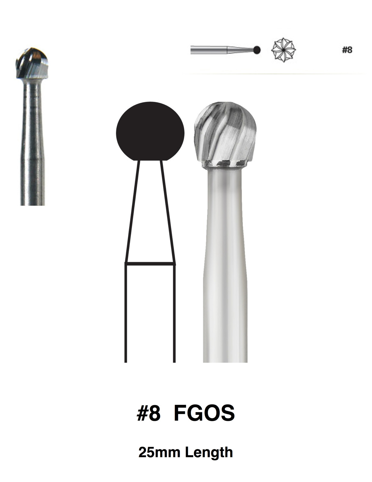 #8 FGOS Carbide Burs -New- Surgical Burs