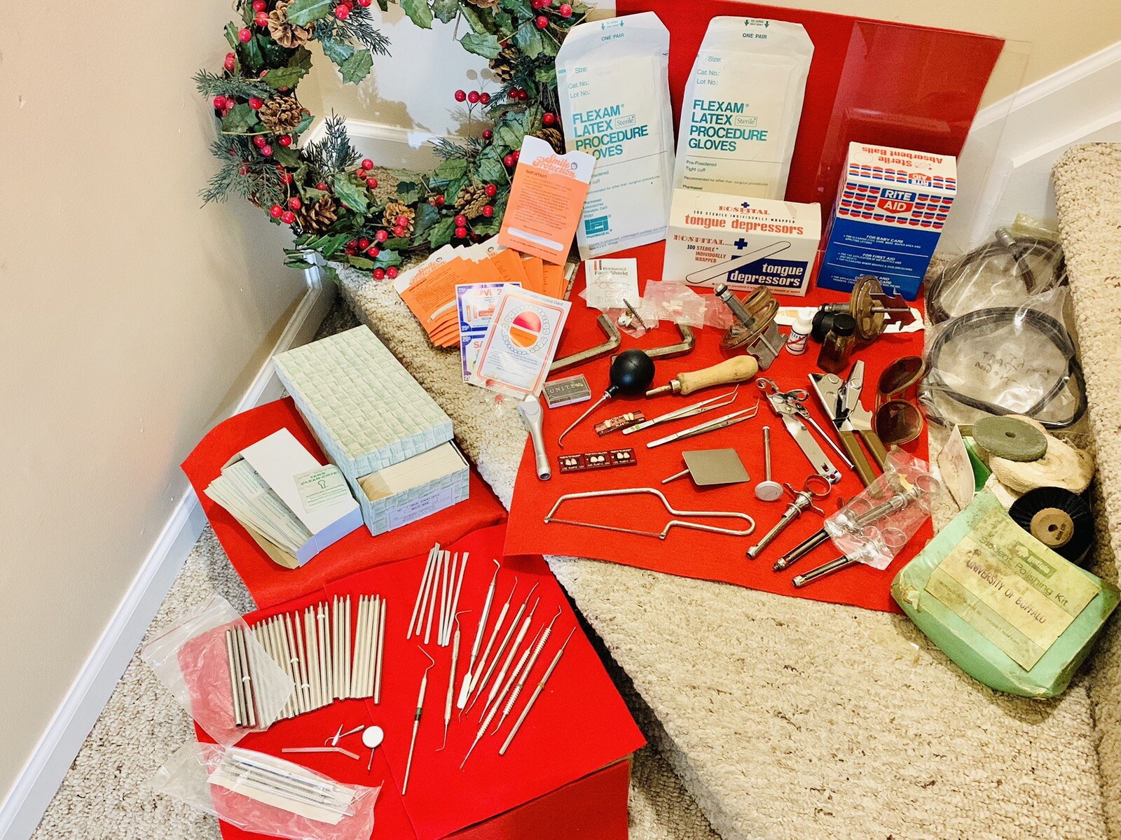 HUGE Misc Lot of Vintage Office & Lab Dental Tools, Supplies, Samples- EUC!!