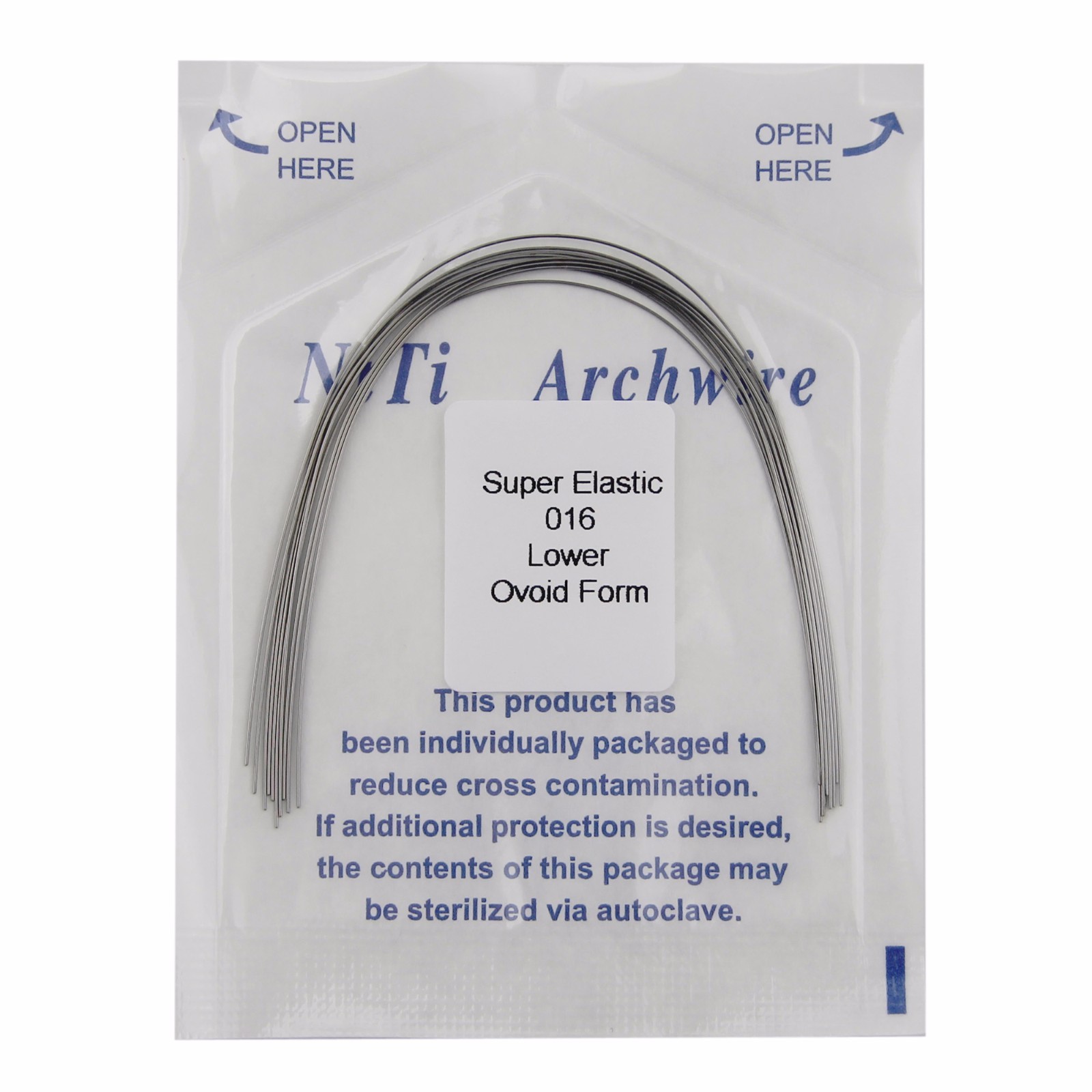Dental Orthodontic Arch Wires Niti Super Elastic Round Ovoid Upper Lower 014 016