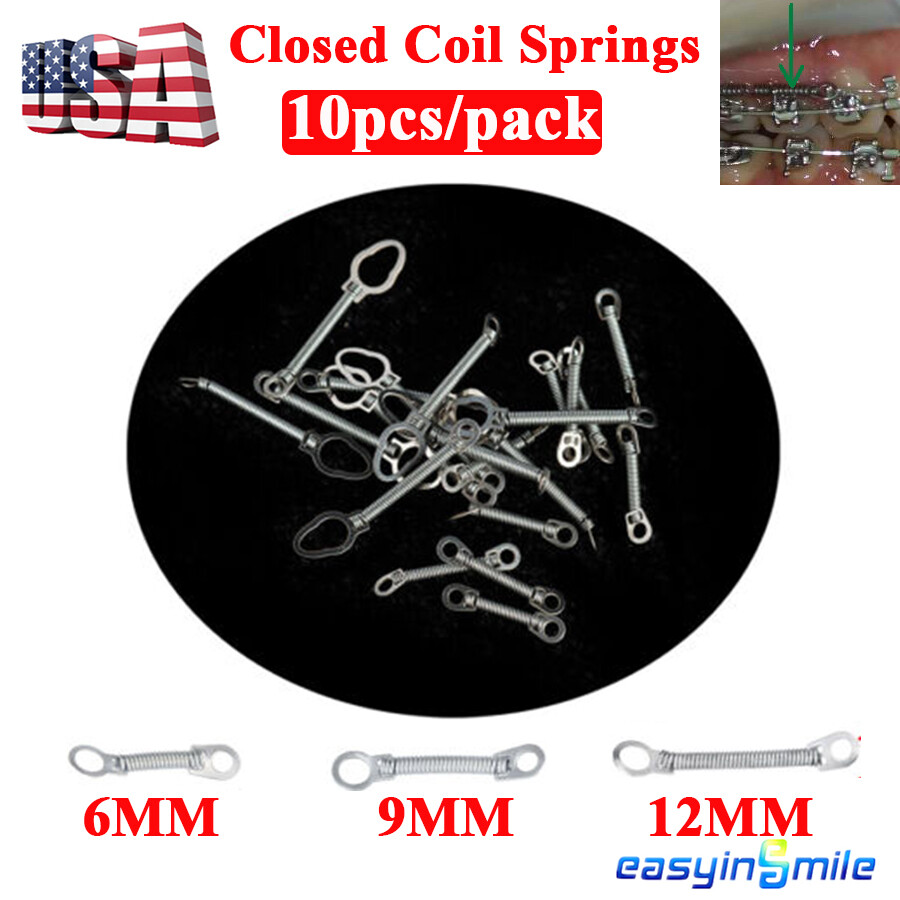 Easyinsmile Dental Orthodontic NITI Closed Coil Springs 010″/012″ 6/9/12mm 10Pcs
