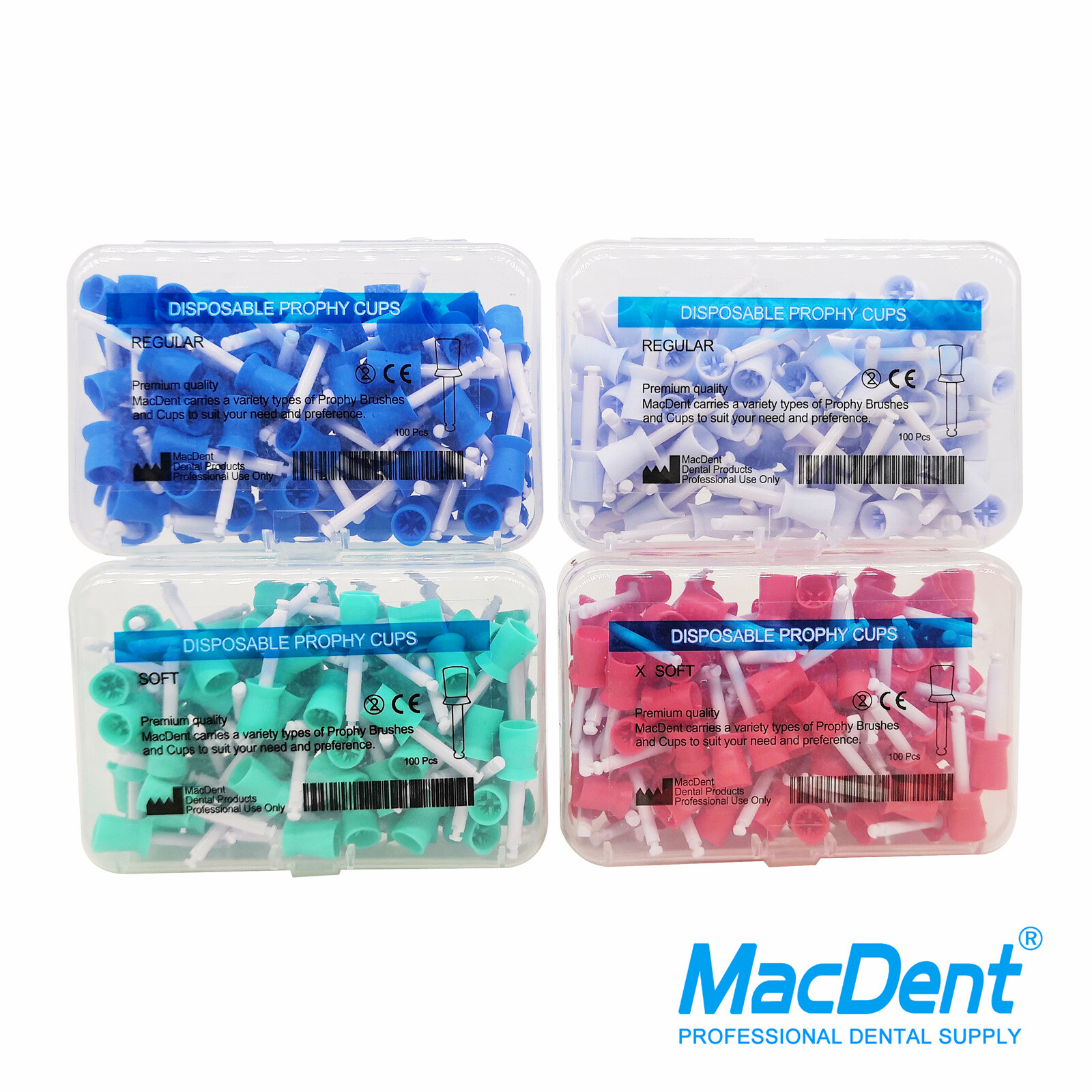 100 Pcs Dental Prophy Paste Cup Latch Type Polishing Polisher Rubber Brush Bowl