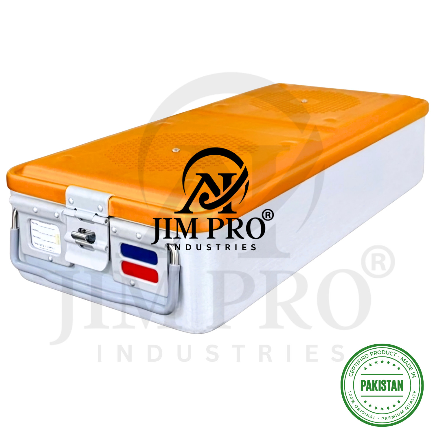 Aluminium Sterilization Container, Bottom & Lid Perforated with 4 filter holders