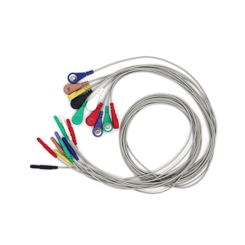 ECG Holter Cable 7-lead EKG Snap wire for Patient Monitor。DIN1.5mm