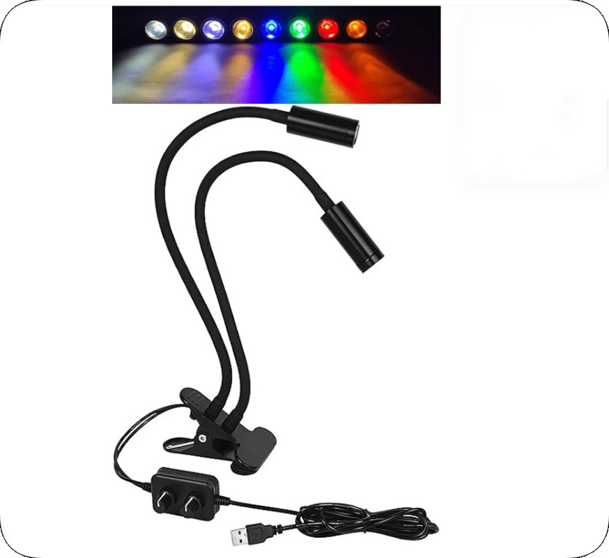 Microscope Universal Clamp Light Source Gooseneck Lamp Spotlight LED Spotlight