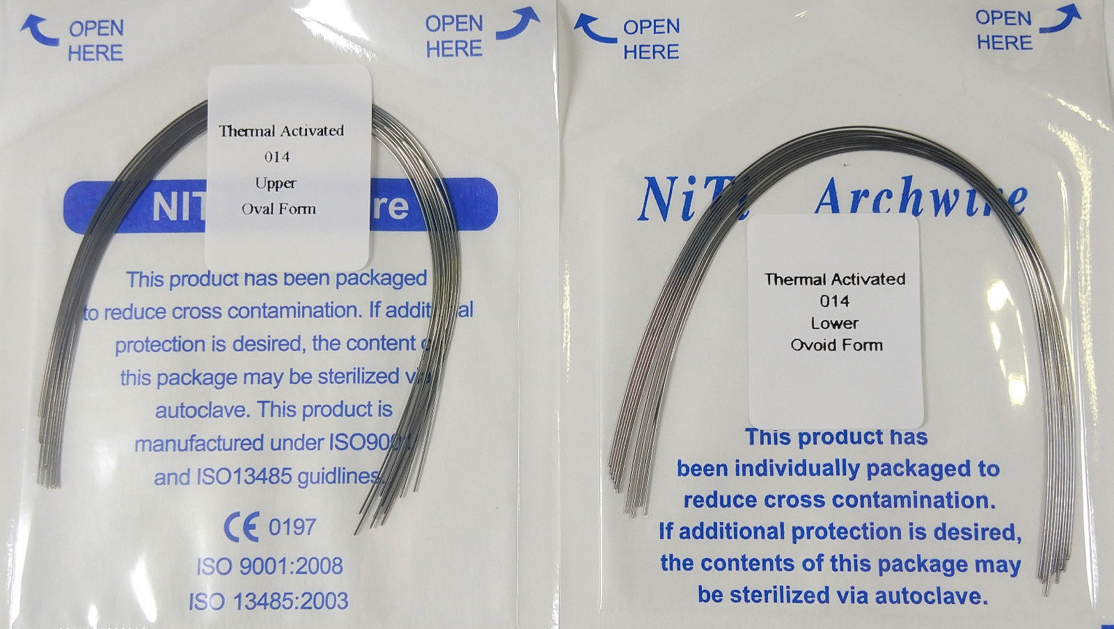 50Packs Dental Orthodontic Arch Wire Thermal Activated Round Niti Ovoid Form