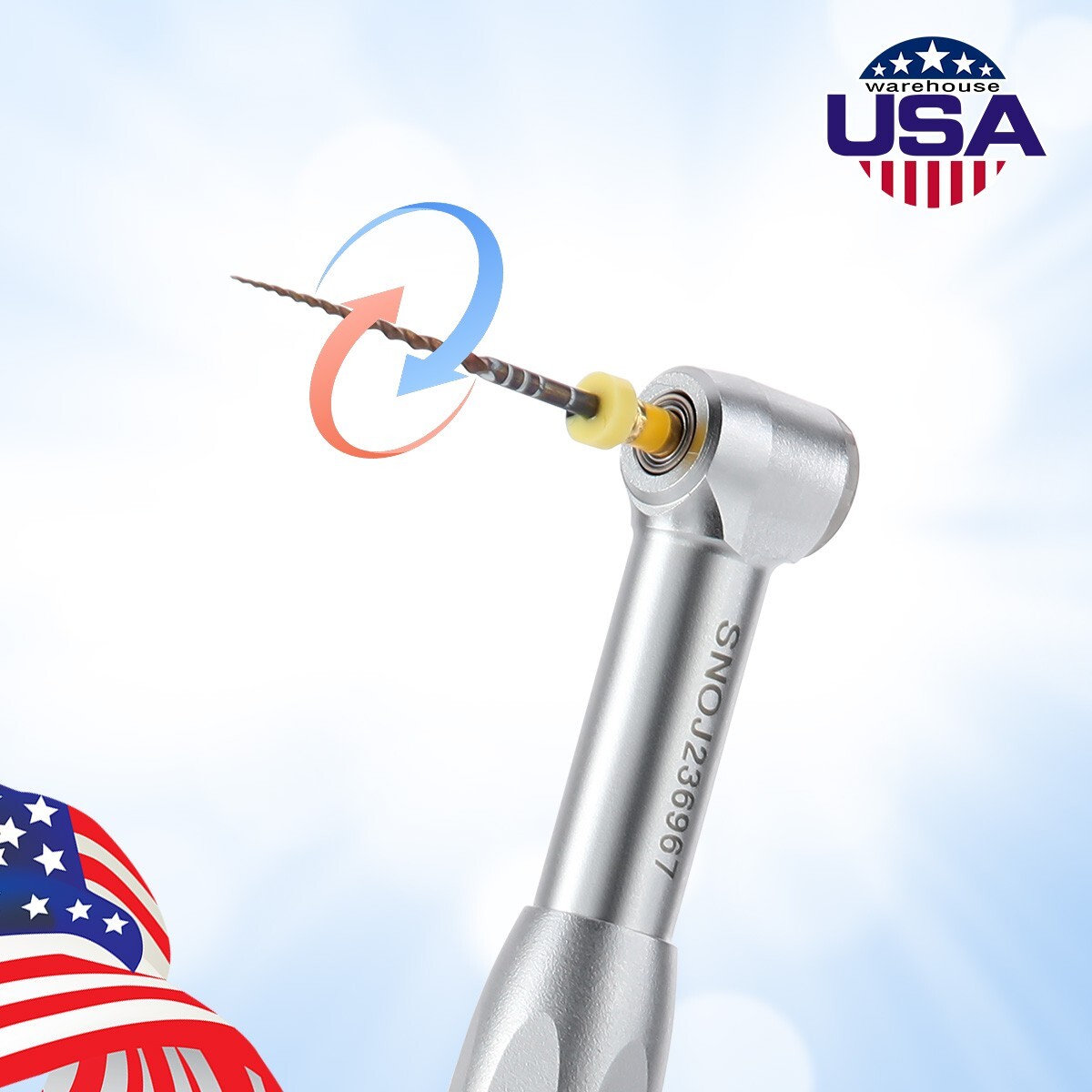 AZDENT Dental Endo Motor 16:1 Contra Angle Root Canal Treatment /10X Endo Files