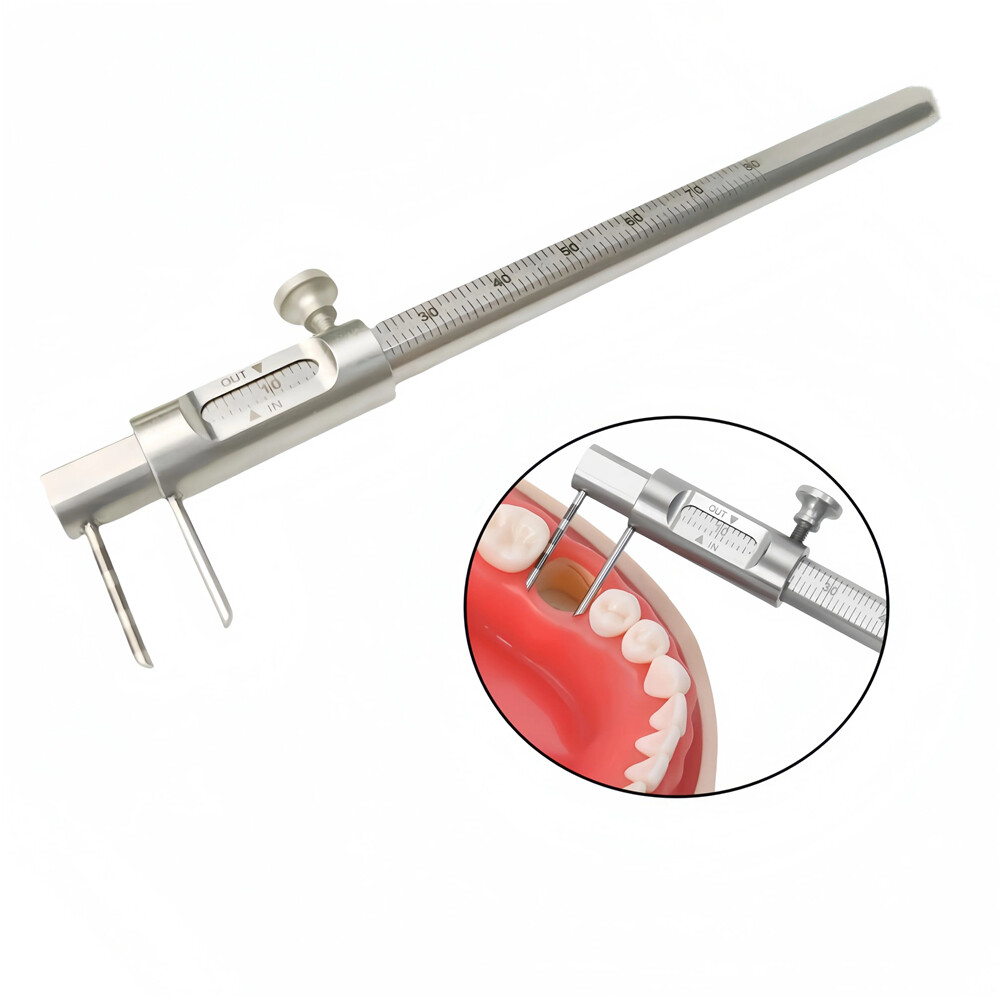 Dental Orthodontic Sliding Caliper Implant Measuring Gauge 0-80mm Double Scale